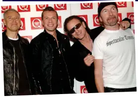  ?? ?? Case: Adam Clayton, Larry Mullen, Bono and The Edge in 2004