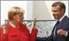  ??  ?? Kanzlerin Merkel und Präsident Macron. Foto: Michele Tantussi