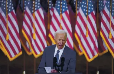 ?? EVAN VUCCI — THE ASSOCIATED PRESS ?? President Joe Biden delivers a speech on infrastruc­ture spending at Carpenters Pittsburgh Training Center in Pittsburgh on Wednesday. Biden said his proposed $2.3 trillion plan “will create millions of jobs, good-paying jobs.”
