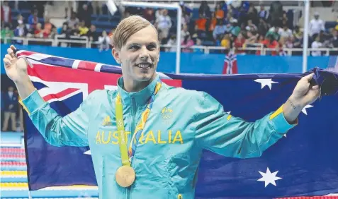  ?? Picture: AP ?? NEW GOAL: Kyle Chalmers celebrates after winning his gold medal in the men's 100m at the Rio Olympics.