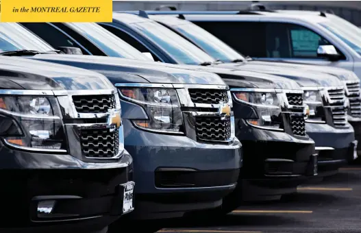  ?? DANIEL ACKER/BLOOMBERG ?? The RCMP bought 154 Chevrolet Suburban sports utility vehicles, and hundreds of other vehicles, for the Group of Seven summit in Charlevoix, Que., in June.