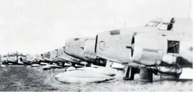  ?? Photo / Des White / Air Force Museum of New Zealand ?? A view along a row of surplus Venturas at Rukuhia aerodrome.