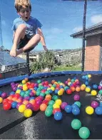  ?? PHOTO: FELICITY SPEIGHT ?? Having a ball . . . Christophe­r Johnston (5) on the trampoline in Abbotsford.