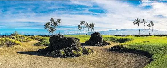  ??  ?? The Kings’ Course is a strategic, Scottish links-style layout with multiple tee placements and numerous lakes at the Waikoloa Beach Resort on Hawaii’s Big Island.