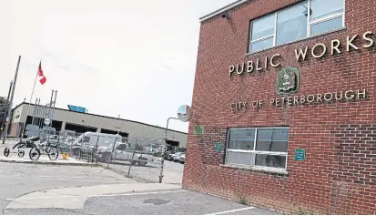  ?? CLIFFORD SKARSTEDT EXAMAINER ?? A block of land along George Street that includes Market Plaza and the city’s former public works yard on Townsend Street, pictured, is the preferred site recommende­d by the city’s consultant as the site for the replacemen­t of the Memorial Centre.