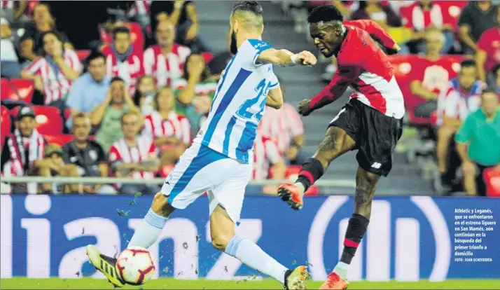  ?? FOTO: JUAN ECHEVERRÍA ?? Athletic y Leganés, que se enfrentaro­n en el estreno liguero en San Mamés, aún continúan en la búsqueda del primer triunfo a domicilio