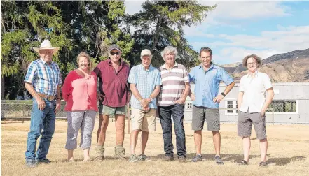  ?? PHOTO: TERESA COTTER ?? Cavalcade posse . . . A lot of work has been put in for next year’s Hawea Cavalcade by the host town’s committee, including, from left, Don Paterson, Liz English, Warren Hewson, Graham Ballantyne, Errol Carr, cavalcade coordinato­r Terry Davis and Mark English.