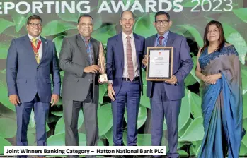 ?? ?? Joint Winners Banking Category – Hatton National Bank PLC