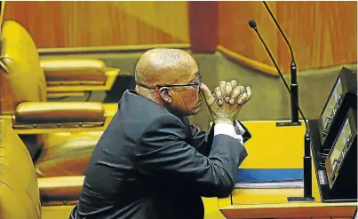  ?? Picture: ESA ALEXANDER ?? FOR BETTER OR WORSE: President Jacob Zuma finds himself in a dilemma much of his own making, but is unlikely to be removed from office by ANC MPs, who gritted their teeth and ’took one for the team’ this week