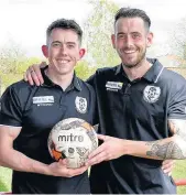  ??  ?? Brothers in arms Wishaw’s Dan (left) and Dean Kindlan both scored against Larkhall