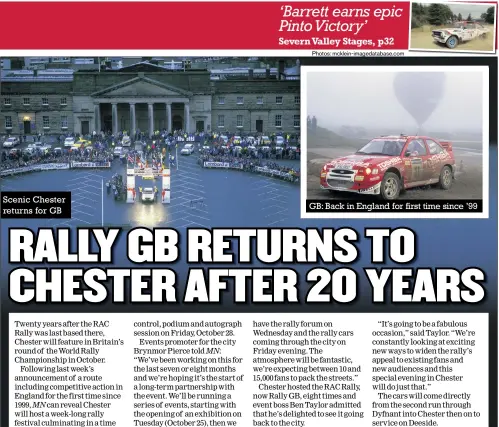  ?? Photos: mcklein-imagedatab­ase.com ?? Scenic Chester returns for GB GB: Back in England for first time since ’99