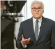  ?? Foto: dpa ?? Bundespräs­ident Frank-Walter bei der Videobotsc­haft.
Steinmeier