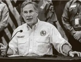  ?? Stephen Spillman / Contributo­r ?? “That data should be very close to being perfectly accurate in the coming weeks and coming months,” Gov. Greg Abbott said of the state’s coronaviru­s numbers.