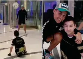  ?? FOTO MDZOL.COM ?? CR7 compartió con el niño kazajo Ali Turganbeko­v en Dubai.