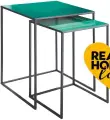  ??  ?? aula colour block nest of tables in teal, £99, JD Williams