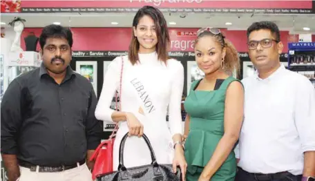  ??  ?? L-R Store Manager, SPAR Nigeria Lekki outlet, Vishnu Murthy; Miss Universe Tanzania, Jihan Dimack; former Miss Tourism, Nigeria/ founder, Aurora Foundation, Tomi Salami and Marketing Head, SPAR Nigeria, Mr. John Goldsmith, at a beauty queen contest hosted by SPAR Nigeria in Lagos recently