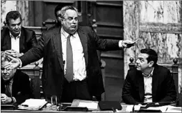  ?? SIMELA PANTZARTZI/EPA ?? Greek lawmakers debate a no-confidence vote against the government on Saturday.