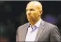  ?? Maddie Meyer / TNS ?? Jason Kidd of the Milwaukee Bucks looks on during the first quarter against the Boston Celtics at TD Garden on Dec. 4, 2017 in Boston. Kidd is the frontrunne­r for the Knicks coaching job after negotiatio­ns with Tom Thibodeau stalled, according to a source.
