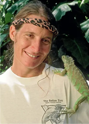  ??  ?? Sharon Matola in 1988. Over four decades, her Belize Zoo grew into a national institutio­n, with 200 animals and 58 staff.