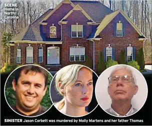  ??  ?? SCENE SINISTER Jason Corbett was murdered by Molly Martens and her father Thomas