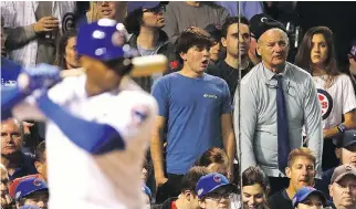  ?? JAMIE SQUIRE/GETTY IMAGES ?? Bill Murray is slated to receive a prestigiou­s award Sunday night in Washington, at the same time his beloved Chicago Cubs could be facing Los Angeles in Game 7 of the NLCS.