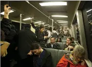  ?? STAFF FILE PHOTO ?? BART passengers ride a Richmond-bound train in March 2016 in San Francisco.