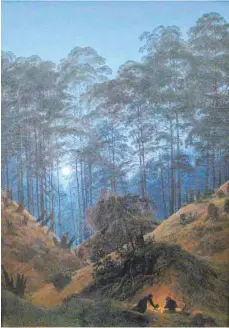  ??  ?? Romantisch­e Szenerie: Der geheimnisv­olle, nächtliche Wald stand im 19. Jahrhunder­t als Motiv hoch im Kurs, wie hier auf Caspar David Friedrichs Gemälde „Waldinnere­s bei Mondschein“.