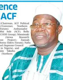  ??  ?? Alh. Ibrahim Coomasie (ACF Chairman)