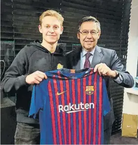  ?? FOTO: FC BARCELONA ?? Frenkie de Jong es, hasta el momento, el fichaje más caro 2019-20: 75 millones