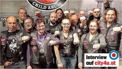  ??  ?? Zahlr eiche Wiener Biker machen sich für Kinder star k