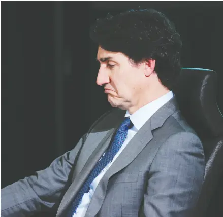  ?? SEAN KILPATRICK / THE CANADIAN PRESS ?? Prime Minister Justin Trudeau appears as a witness at the Public Inquiry Into Foreign Interferen­ce
in Federal Electoral Processes and Democratic Institutio­ns in Ottawa on Wednesday.