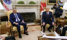  ?? Photograph: Patrick Semansky/AP ?? Mustafa al-Kadhimi meeting Donald Trump in August. Kadhimi is considered more USleaning than his predecesso­rs.