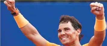  ?? AP ?? ■ Rafael Nadal, who won the Barcelona Open final after defeating Greece’s Stefanos Tsitsipas on clay courts, will be eager to keep the momentum going in preparatio­n for Wimbledon,