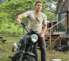  ??  ?? Chris Pratt’s character is a straight-ahead swashbuckl­er type, a nature lover who has learned to communicat­e with raptors, writes Peter Howell.