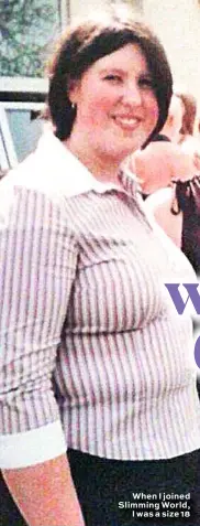  ??  ?? When I joined Slimming World, I was a size 18