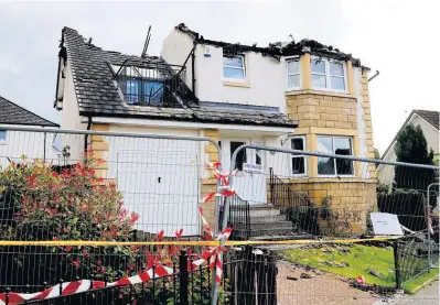  ??  ?? Gutted Fire swept through detatched property in Balfron