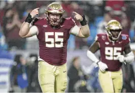  ?? AP ?? Florida State defensive tackle Braden Fiske could be Cleveland-bound if the Browns decide to target a defensive player in the second round. He tied a career high with six sacks last season. “Finds the ball,” Daniel Jeremiah says. “Really good instincts.”