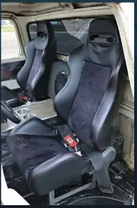  ??  ??  While the main idea was to build something fun to drive that not everyone had, without breaking the bank, money was spent where it made sense. The custom suede race seats were one of those places, the Crow race harnesses help keep things safe in the...