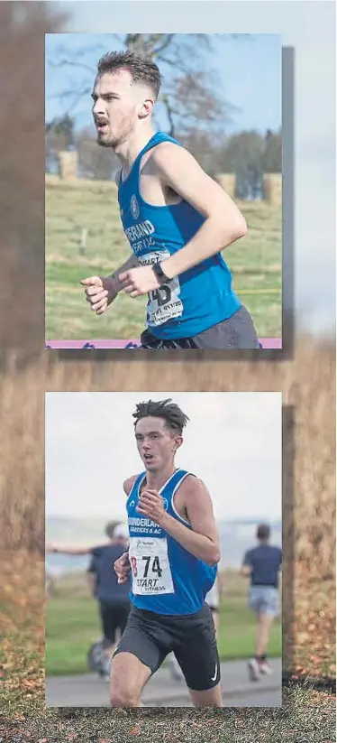  ?? ?? Main Picture: Houghton Harriers’ Eva Hardie, who finished 19th from the fast pack. Inset top: Cameron Lawton,