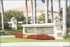  ?? Michele Eve Sandberg / AFP via Getty Images ?? The entrance of Trump National Doral golf club in Miami, Florida, where President Donald Trump has awarded hosting of the next G7 summit, the White House said on Thursday, sparking accusation­s of corruption from the lawmakers and activists. The Trump National Doral Golf Club was “the best place” among a dozen possible US venues for the June 1012 gathering next year, acting chief of staff Mick Mulvaney told reporters at the White House.