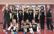  ?? SUBMITTED PHOTO ?? Shai Gilgeous-Alexander (front row, second from left with medal around neck and trophy on his knee) and his 2013 St. Thomas More Knights teammates.
