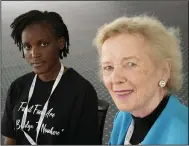  ?? (AP/Peter Dejong) ?? Vanessa Nakate (left), of Uganda, and Mary Robinson, former president of Ireland, attend an interview with The Associated Press on Wednesday at the COP27 U.N. Climate Summit in Sharm el-Sheikh, Egypt.