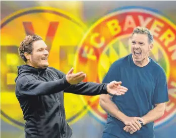  ?? FOTOMONTAG­E: ANKE WAELISCHMI­LLER/SVEN SIMON/IMAGO ?? Bayern gegen Dortmund heißt auch Edin Terzic (li.) gegen Julian Nagelsmann.