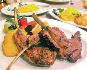  ??  ?? FEASTING: Lamb chops Italian-style at 95 Keerom, Cape Town city centre.