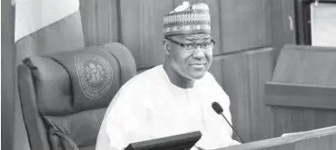  ??  ?? Speaker Yakubu Dogara