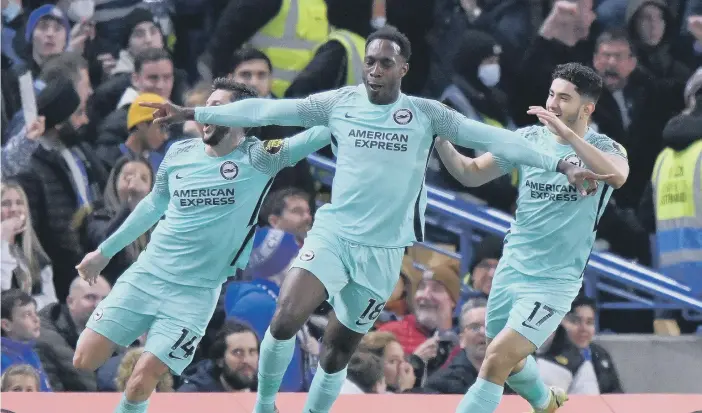  ?? ?? Danny Welbeck celebrates scoring against Chelsea