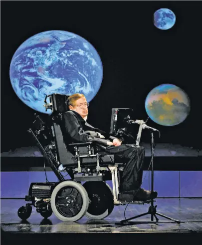  ?? Paul E. Alers / NASA 2008 ?? Stephen Hawking gives a talk at NASA’s 50th anniversar­y celebratio­ns in Washington D.C. in April 2008.