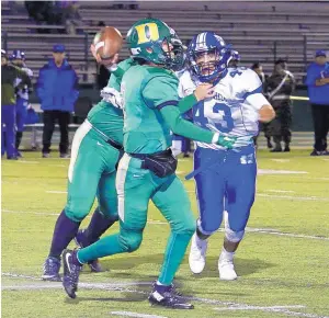  ??  ?? ABOVE: St. Michael’s senior Alejandro Talamantes, 43, is the Horsemen’s leading returning running back and one of the team’s top linebacker­s.