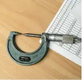  ??  ?? A Mitutoyo point-tip micrometer for measuring the core of a twist drill