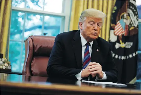  ?? — PHOTOS: THE ASSOCIATED PRESS ?? President Donald Trump targeted Canada in a flurry of tweets Saturday morning, claiming the U.S. has suffered “decades of abuse” in trade and tariffs from its northern neighbour.